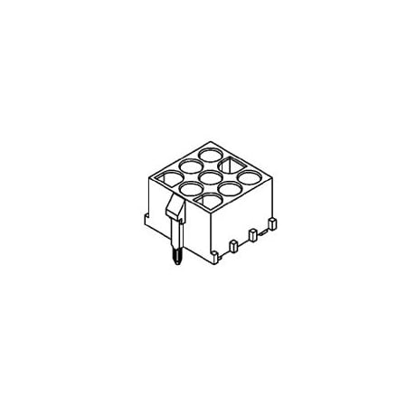 Molex MLXHDR VERT POLPEG N/DRN HOLES MALE 9CKT 36538-0007